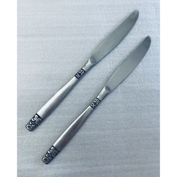 Vtg Rogers Korea DANESMORE Stainless Flatware 12 Pieces Floral Rose Replacement - Picture 12 of 12